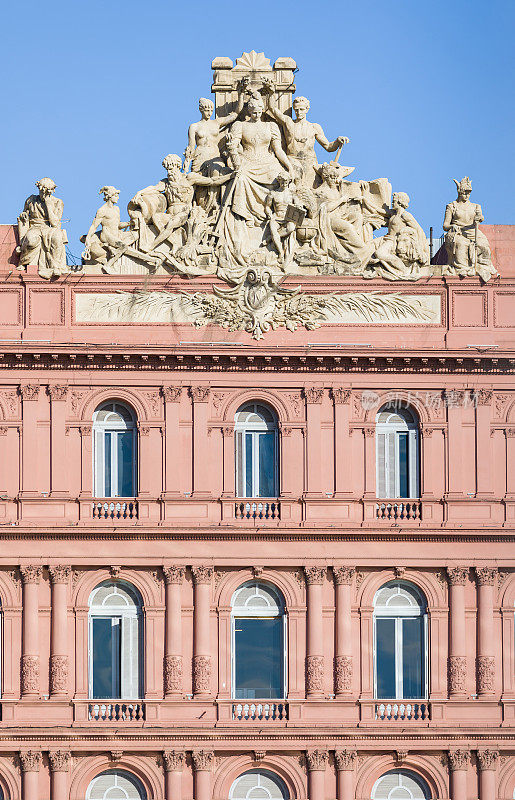 阿根廷布宜诺斯艾利斯Casa Rosada大楼在Paseo Colon